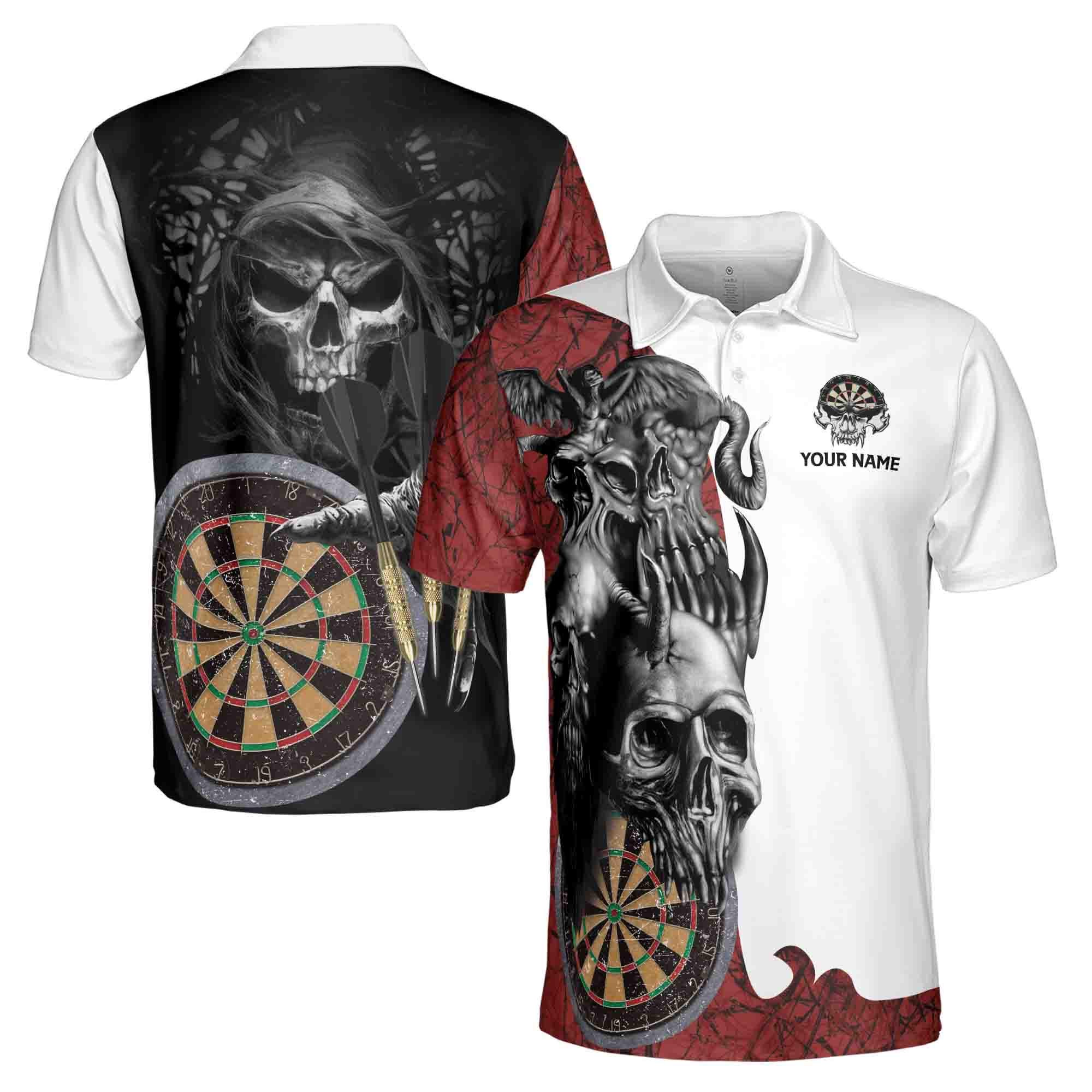 3D Printed Personalizedized Skull Dart board Men's Polo Shirt