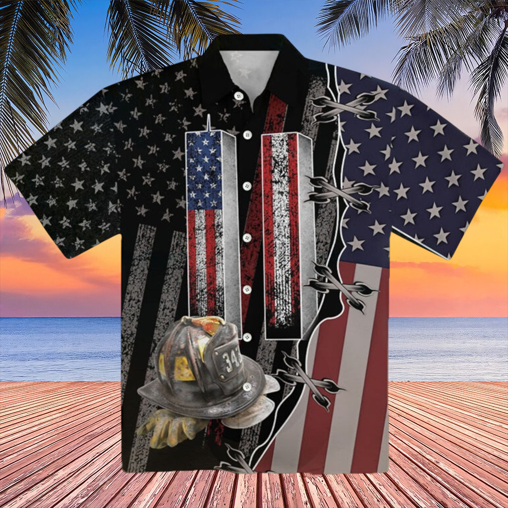 9 11 343 Never Forget Firefighter Hawaiian Shirt Patriotic Clothing Best Gifts For Firefighters