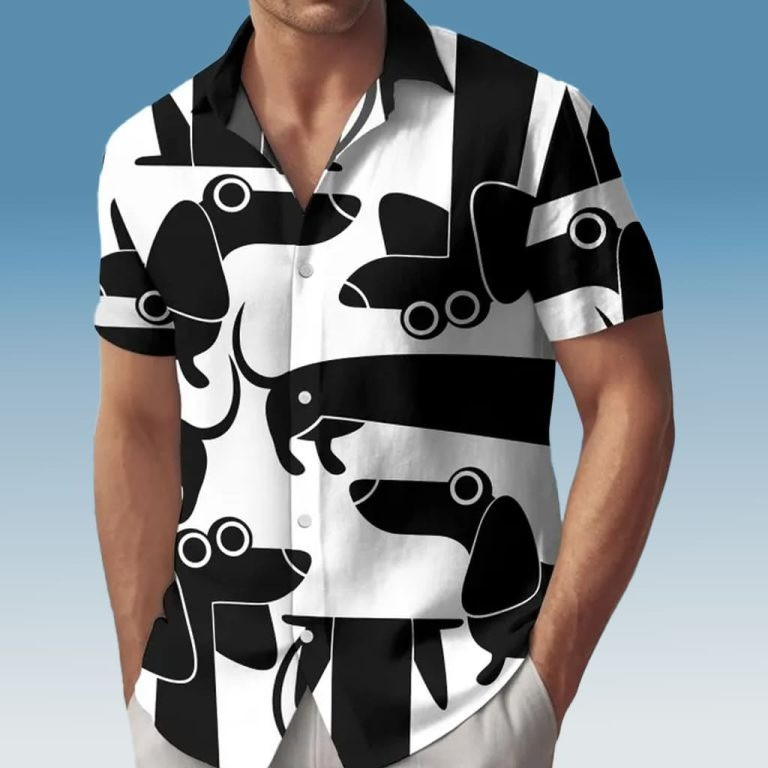 Abstract Dachshund Dog Hawaiian Shirt Wiener Dog Aloha Shirt Funny Gifts For Dog Lovers