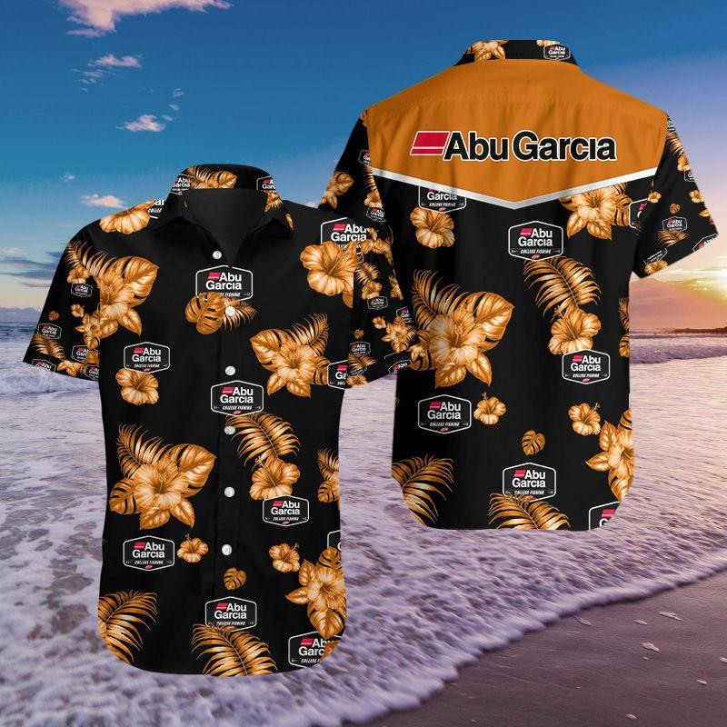Abu Garcia Company Hawaiian Shirt Tropical Aloha Button Up