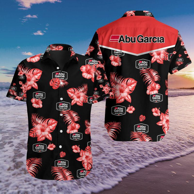 Abu Garcia Company Hawaiian Shirt Tropical Aloha Button Up