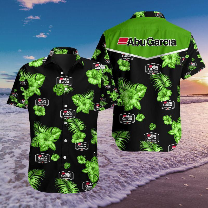 Abu Garcia Company Hawaiian Shirt Tropical Aloha Button Up