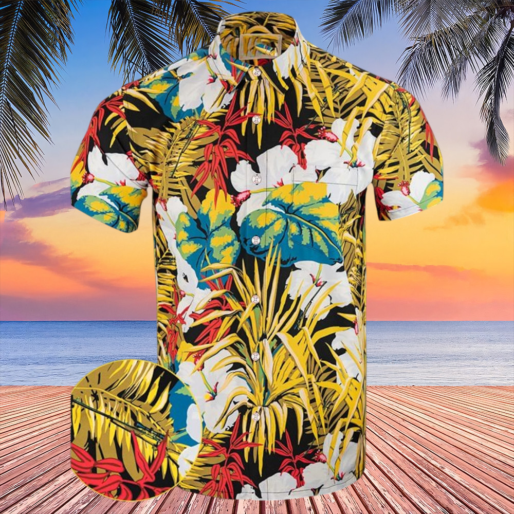 Ace Ventura Hawaiian Shirt Tropical Leaf Aloha Shirt Fan Apparel Gifts