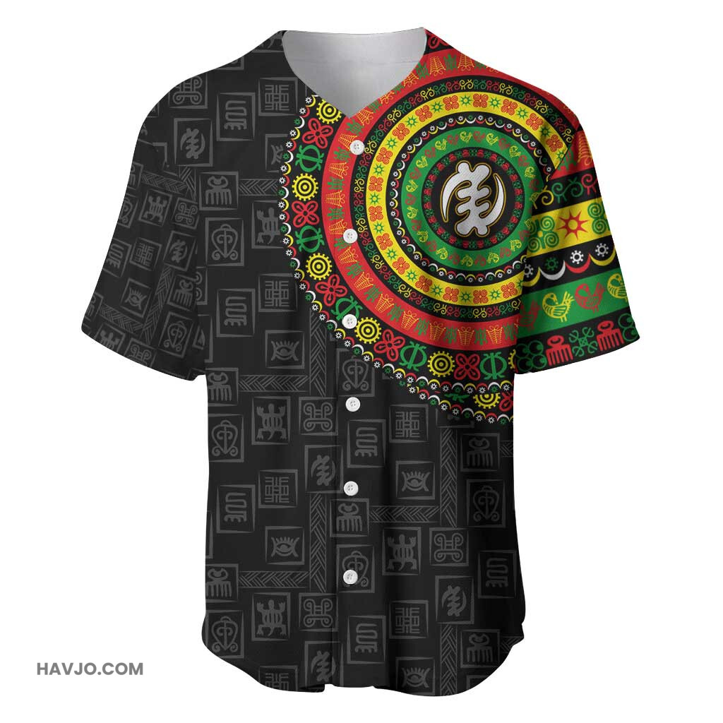 Adinkra Symbols African Culture Baseball Jersey