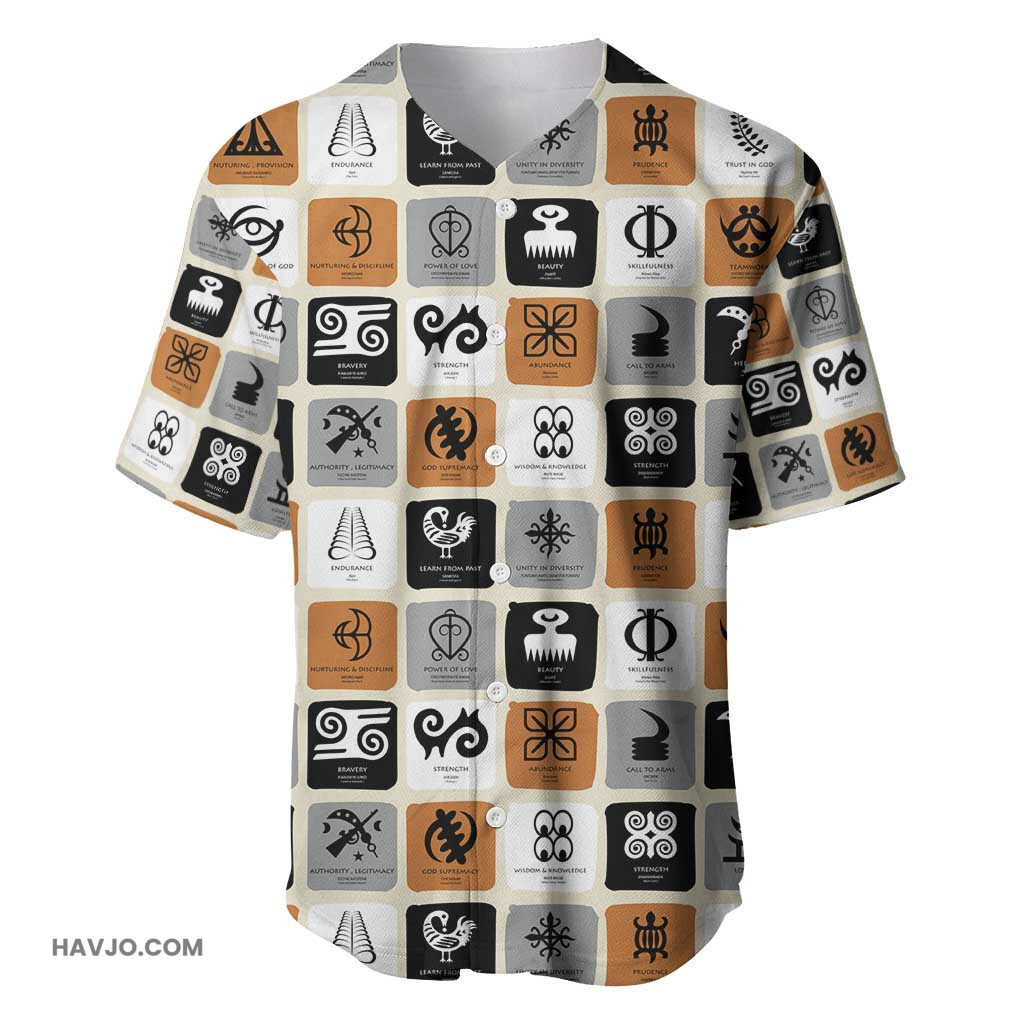 Adinkra Symbols Fashion Baseball Jersey