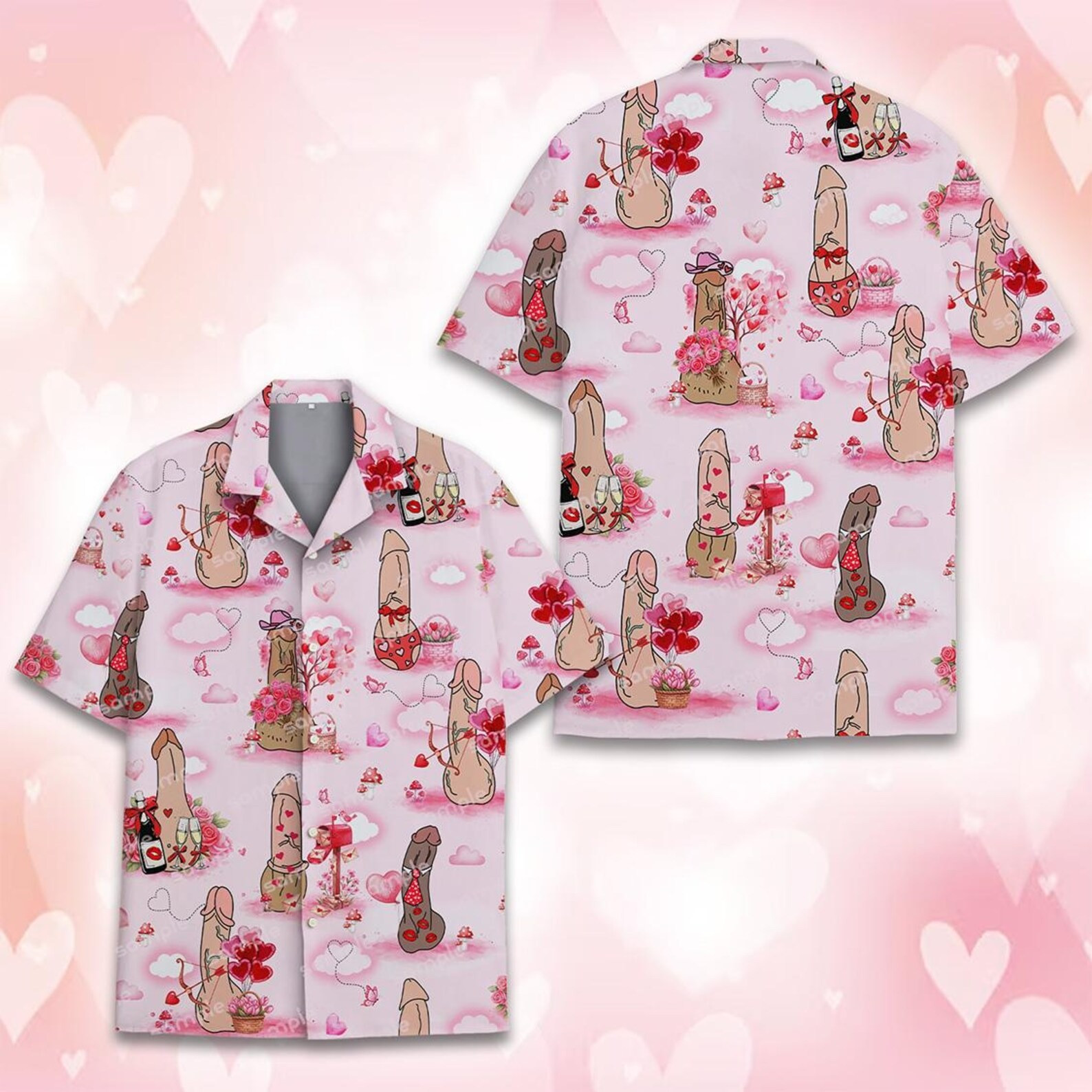 Adult Humor Love Hawaiian Shirt Cheeky Valentine Aloha Shirt Valentine's Day Gifts For Her
