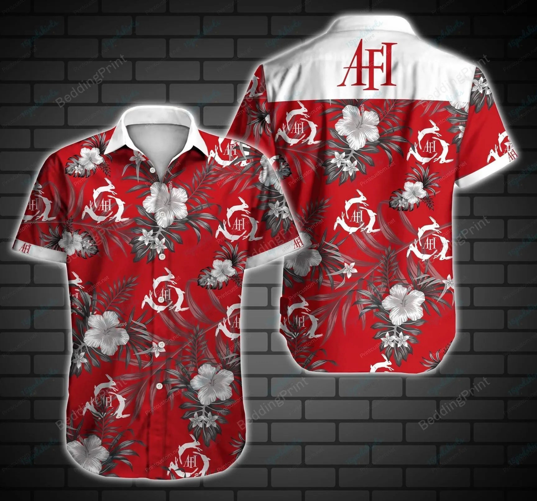 Afi Hawaiian Shirt Tropical Aloha Button Up