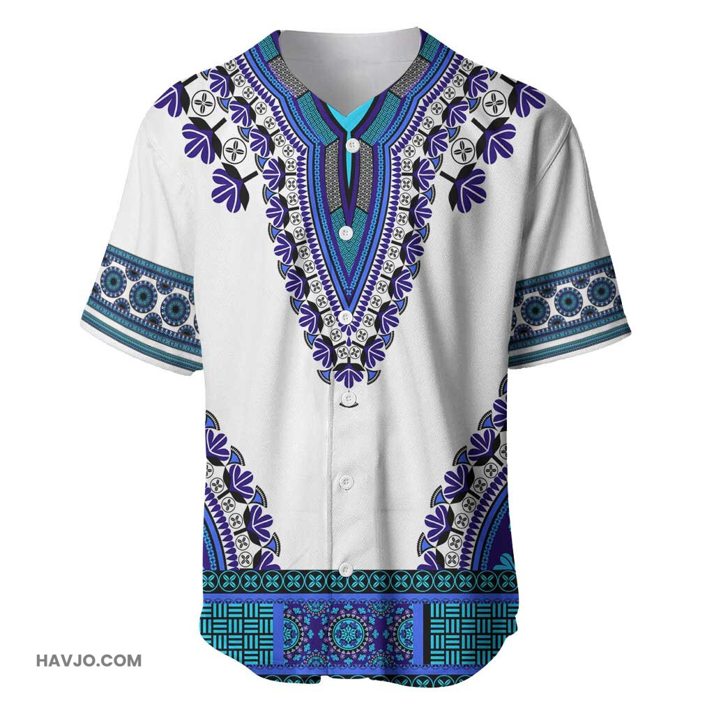 Africa African Dashiki Royal Blue Version Baseball Jersey