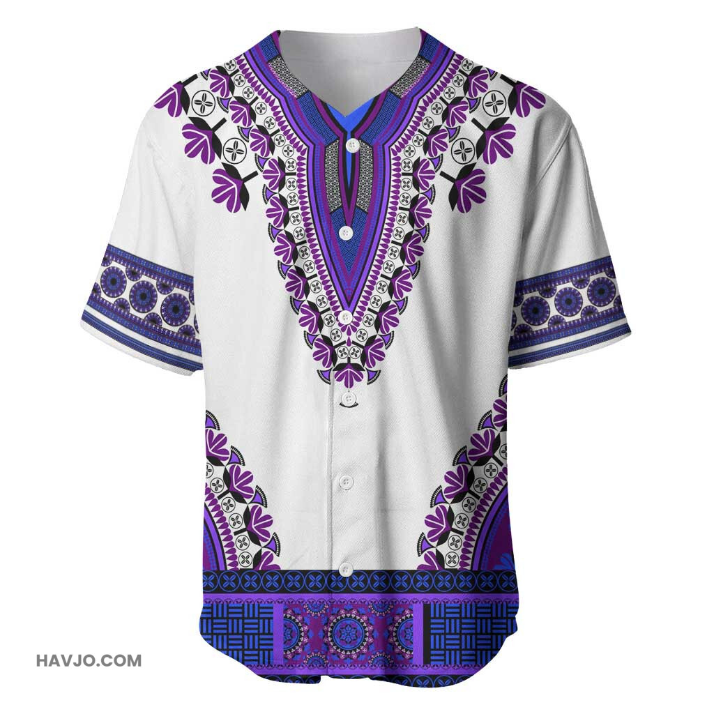 Africa African Dashiki Royal Purple Version Baseball Jersey