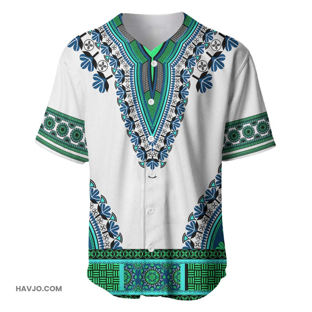 Africa African Dashiki Royal Turquoise Version Baseball Jersey