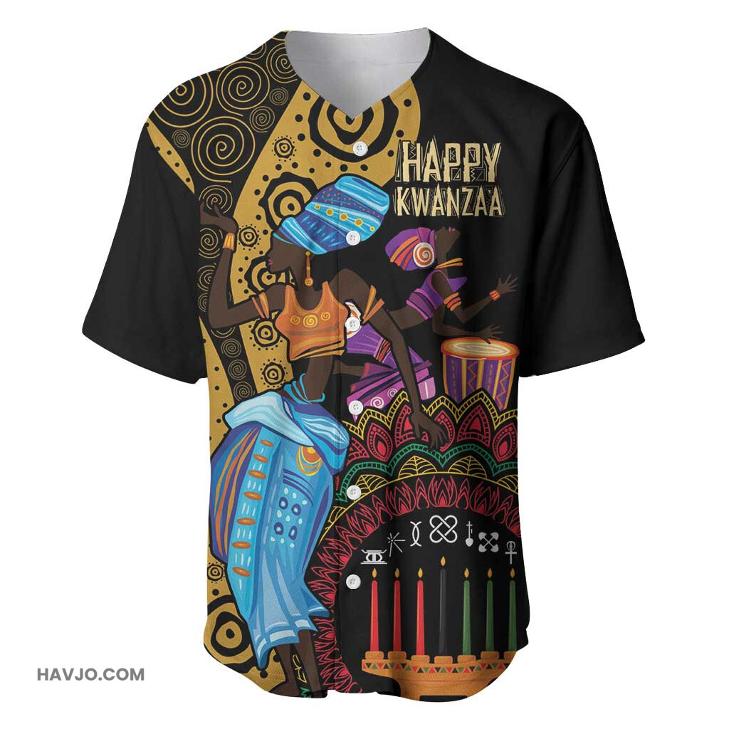 Africa Happy Kwanzaa Tribal Dance Baseball Jersey