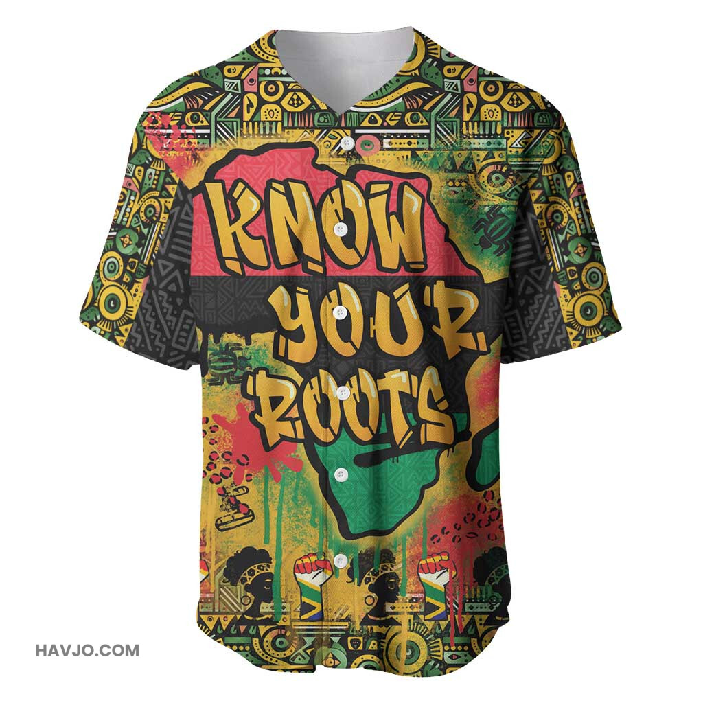 Africa Map Graffiti Know You Roots Art Style Baseball Jersey