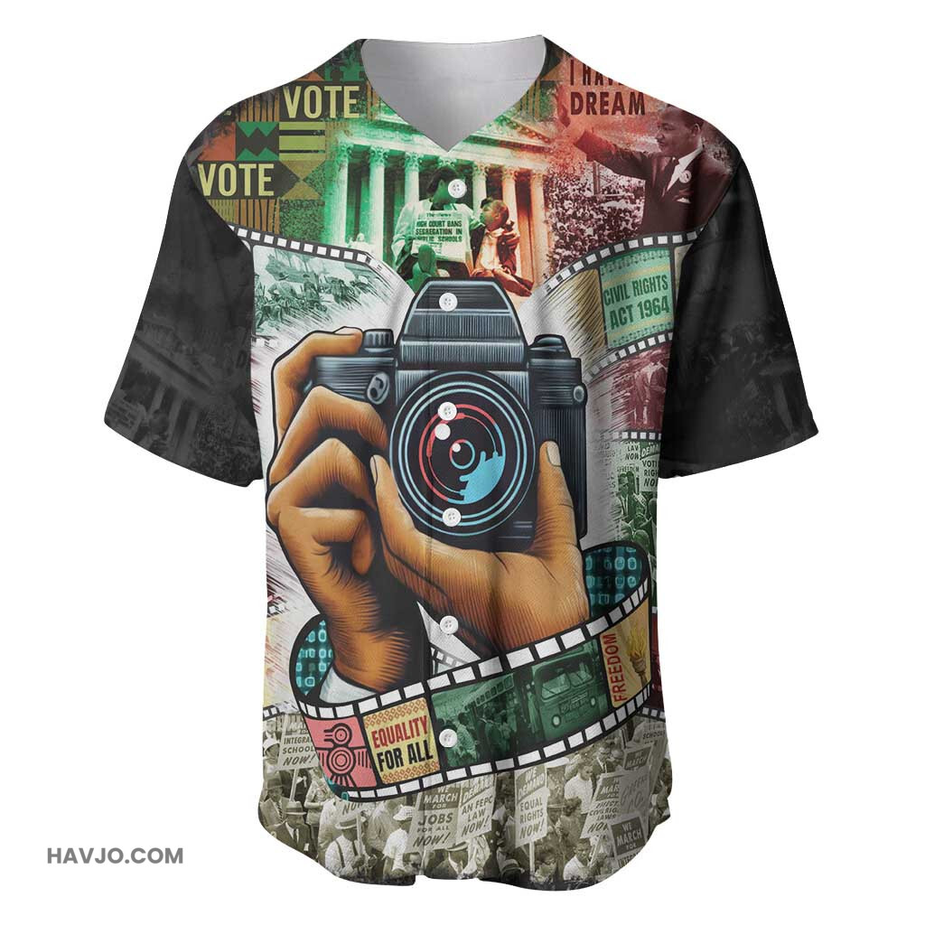 African American Civil Rights Leaders Heritage in Frames Photography Baseball Jersey
