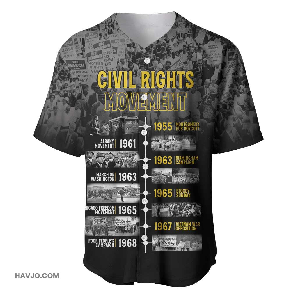 African American History Month Civil Rights Movement Baseball Jersey