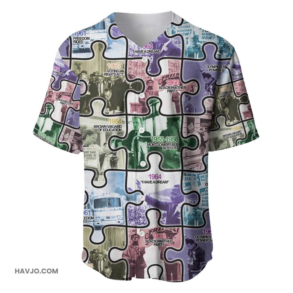 African American The Civil Rights Journey in Puzzle Baseball Jersey