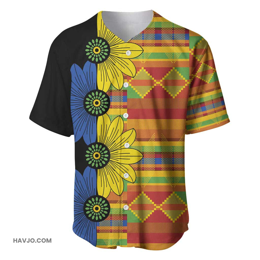 African Ethnic Kitenge Ankara Style Baseball Jersey