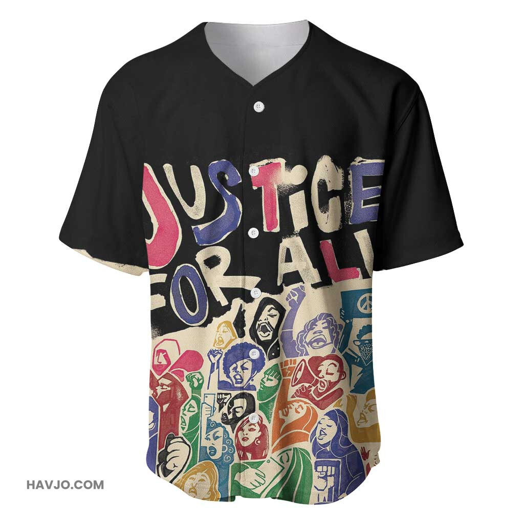 African Stand Firm Justice For All Baseball Jersey