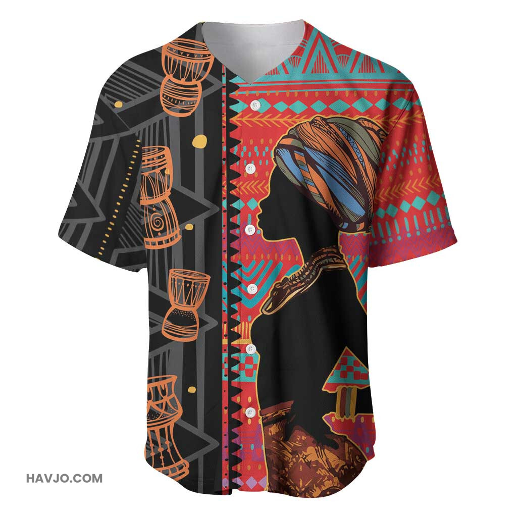 African Women Ethnic Pattern Baseball Jersey