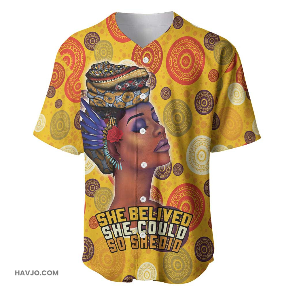 African Women She Believed She Could So She Did Baseball Jersey