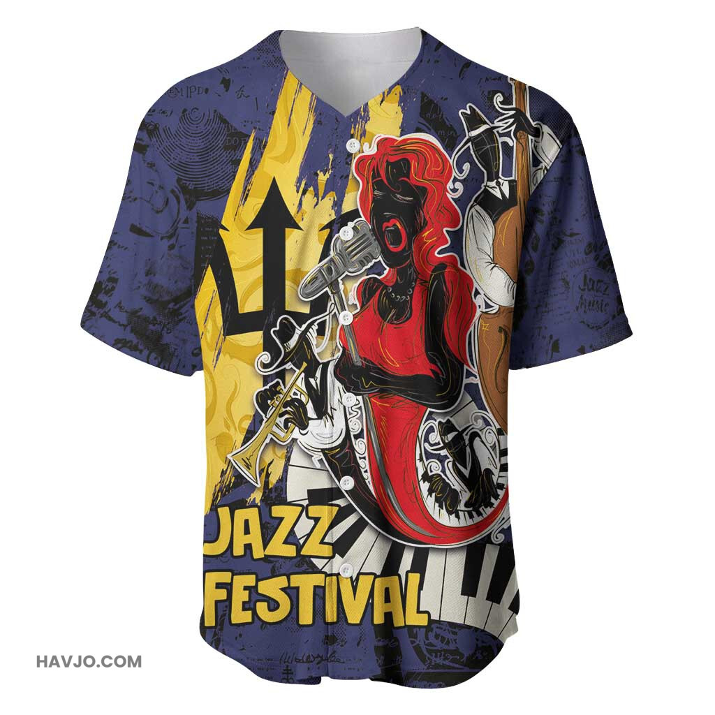 Afro Barbados Jazz Festival Abstract Jazz Art Baseball Jersey