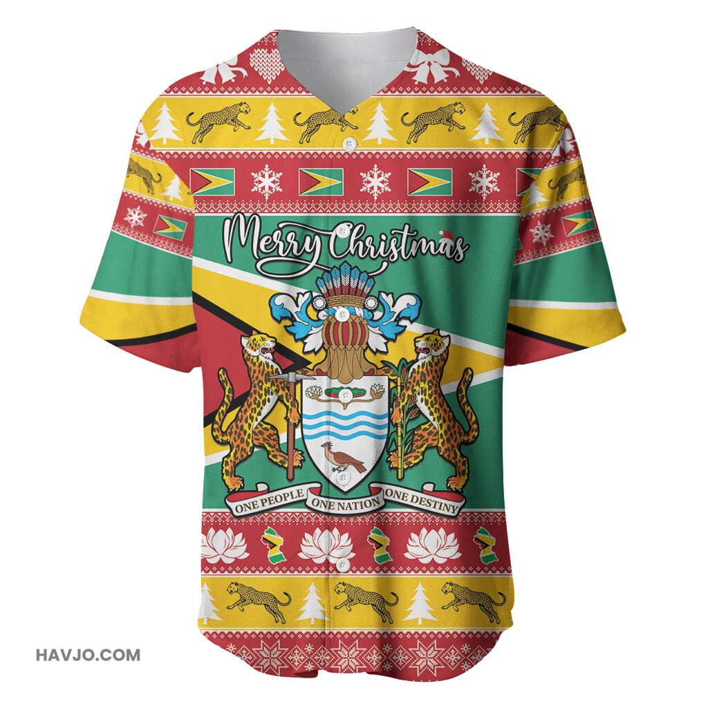 Afro Guyana Christmas Mix Coat Of Arms Baseball Jersey