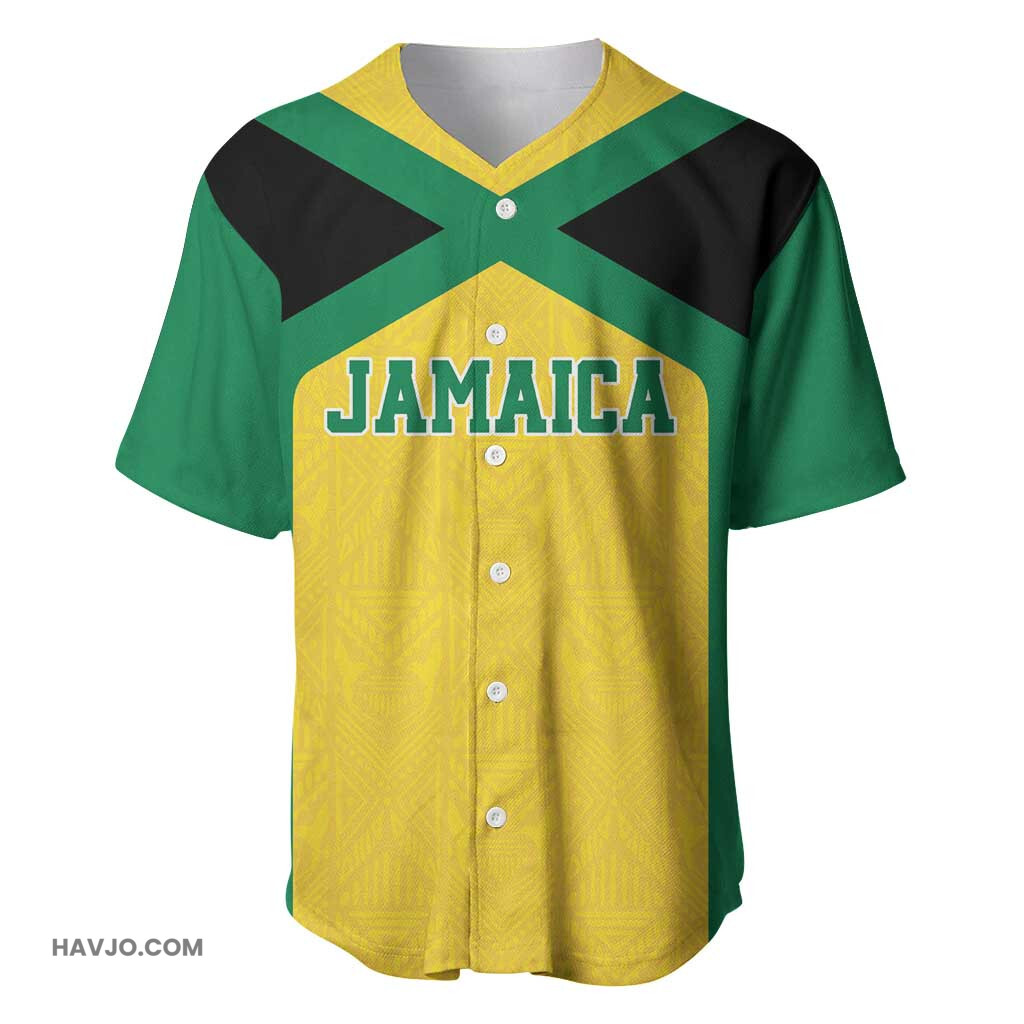 Afro Jamaicans Football Custom Gold Ethnic Motifs Baseball Jersey