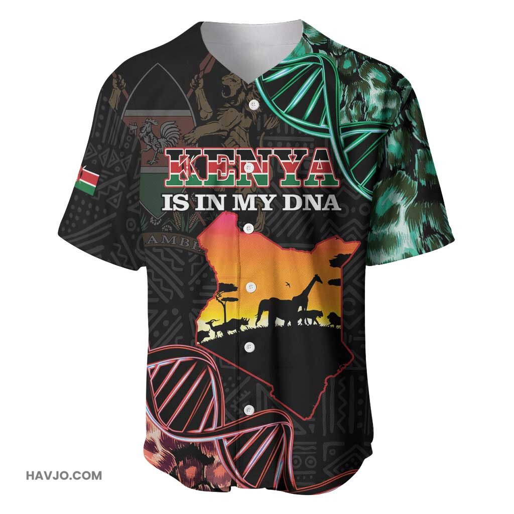 Afro Kenya Kenyan Is In My DNA Jamhuri Day Baseball Jersey