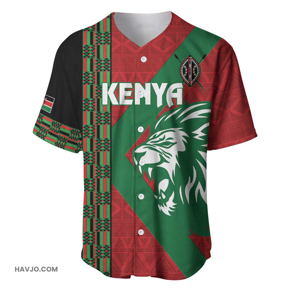 Afro Kenya Rugby Custom Go Lionesses African Pattern Baseball Jersey
