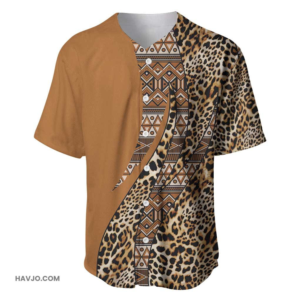 Afro Leopard Mix Native Tribal Pattern Baseball Jersey