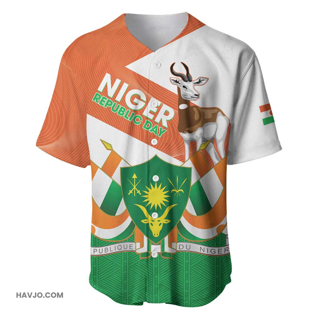 Afro Niger Dama Gazelle African Pattern Republic Day Baseball Jersey