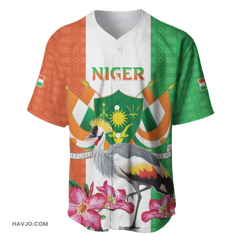 Afro Niger Sannu Coat Of Arms African Pattern Baseball Jersey