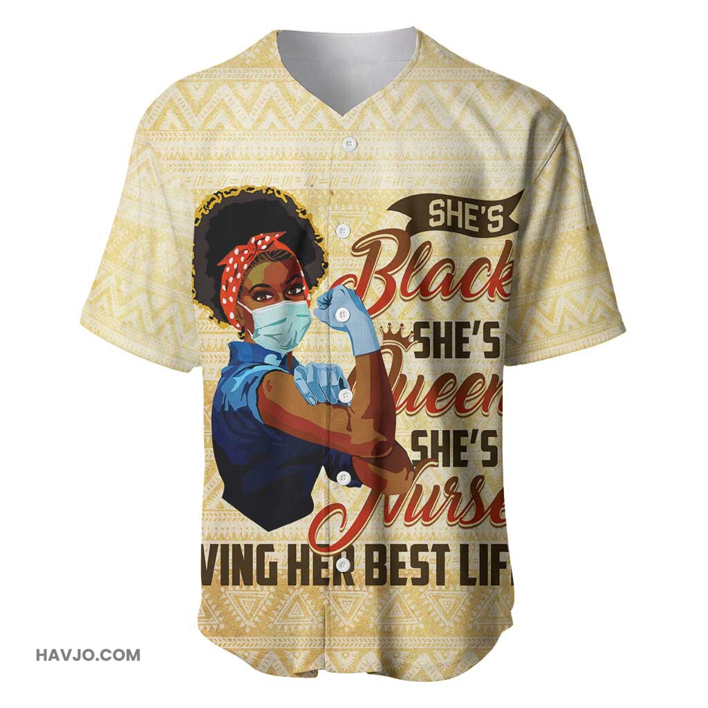 Afro Nurses Black Queen Black Girl African Baseball Jersey