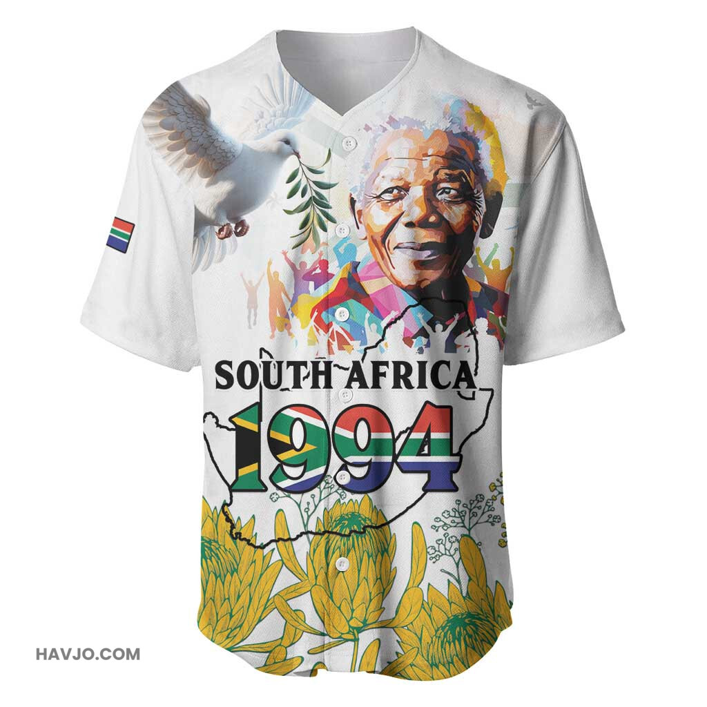 Afro South Africa Freedom Day Nelson Mandela Baseball Jersey