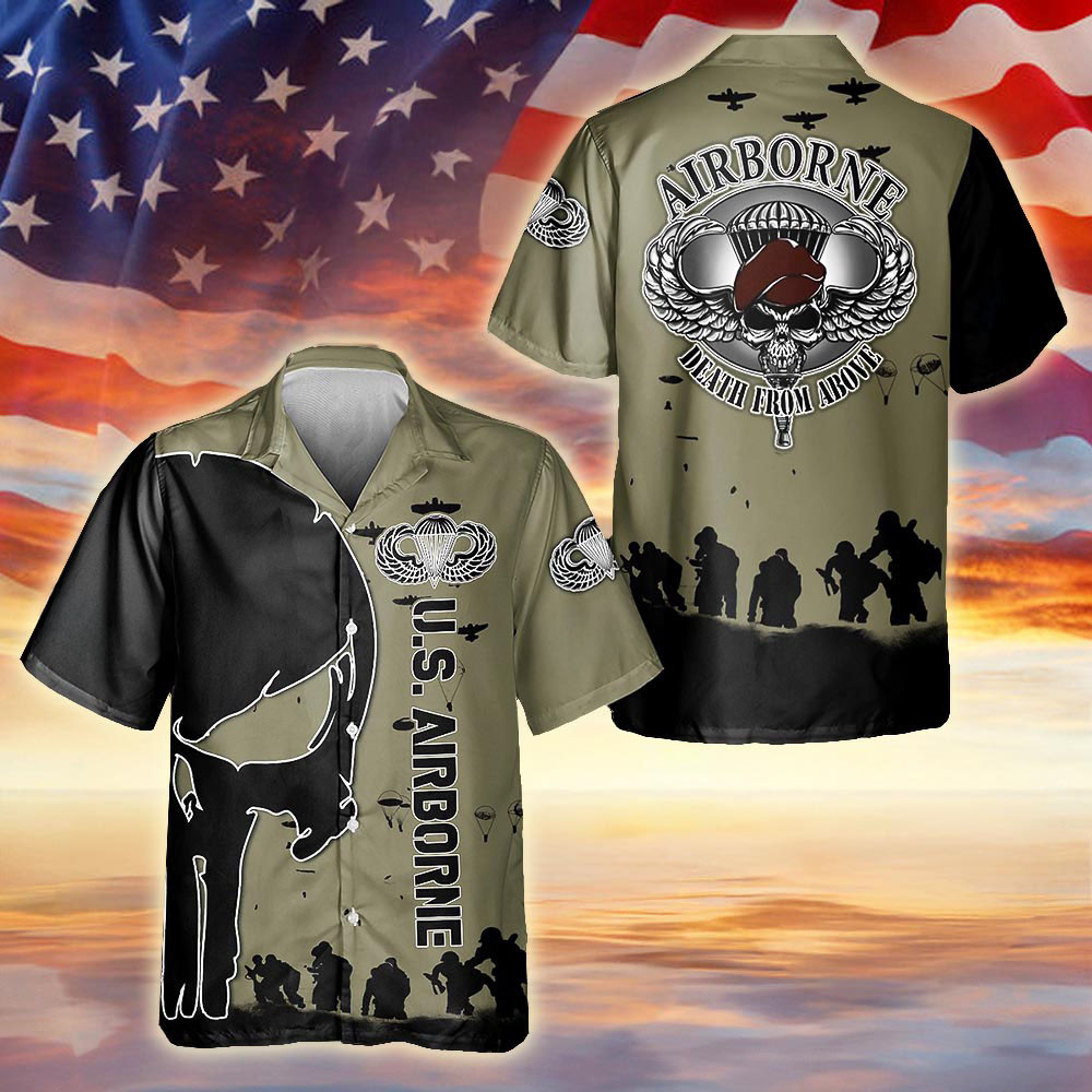 Air Borne Hawaiian Shirt Military Appreciation Veteran Support Gifts For Paratroopers