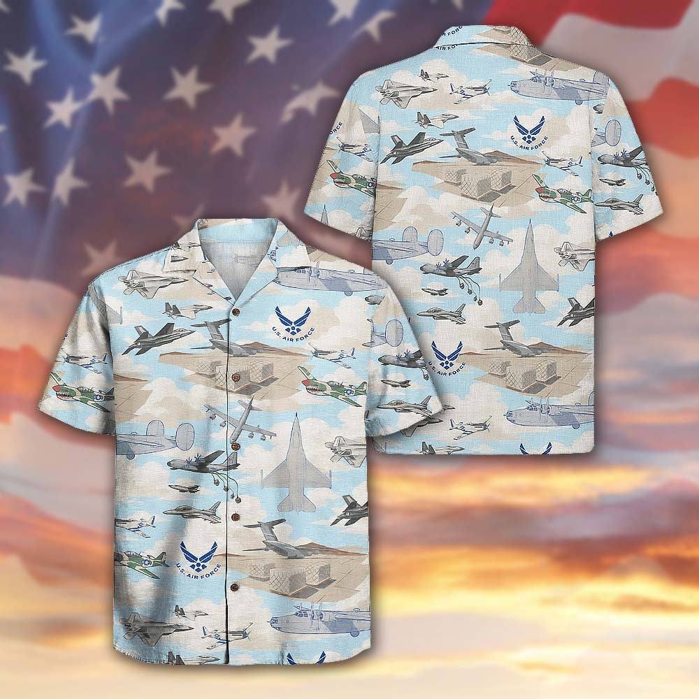 Air Force 250th Years Of Service Hawaiian Shirt A-10 Thunderbolt II Jet Pilot Gift