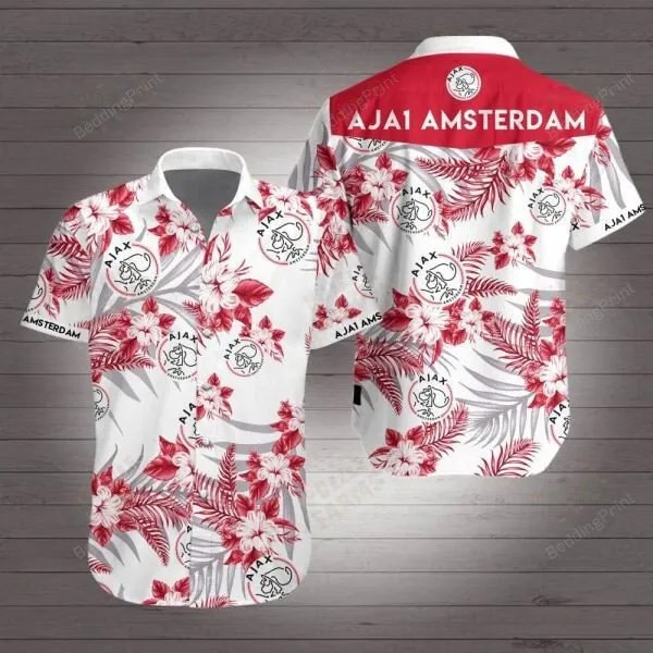 Ajax Amsterdam Hawaiian Shirt Tropical Aloha Button Up