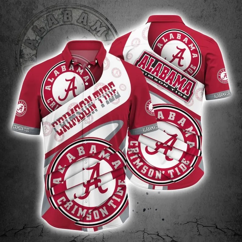 Alabama Crimson Tide Ncaa Hawaiian Shirt Tropical Aloha Button Up