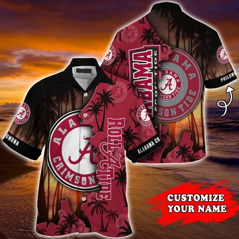 Alabama Crimson Tide Ncaa Personalized Summer Hawaiian Shirt Tropical Aloha Button Up