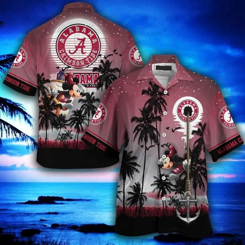 Alabama Crimson Tide Ncaa Summer Hawaiian Shirt Tropical Aloha Button Up