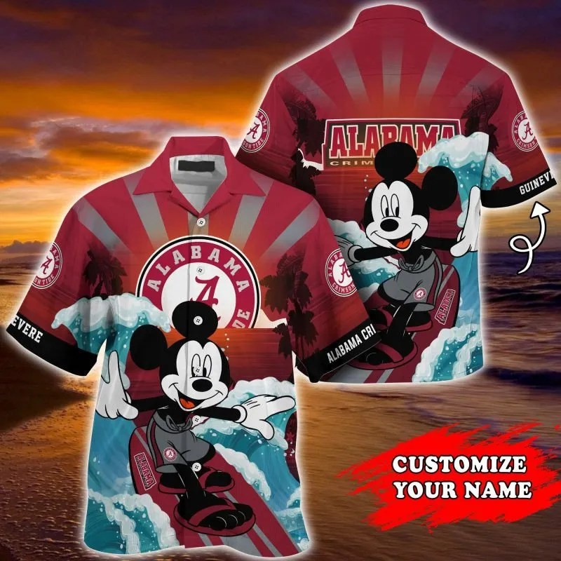 Alabama Crimson Tide Ncaa Summer Personalized Hawaiian Shirt Tropical Aloha Button Up