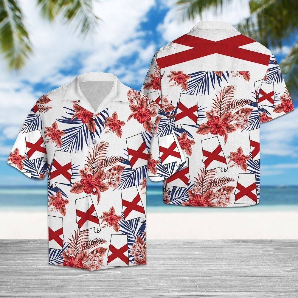 Alabama Proud Hawaiian Shirt Tropical Aloha Button Up