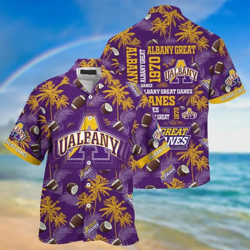 Albany Great Danes Ncaa Hawaiian Shirt Tropical Aloha Button Up