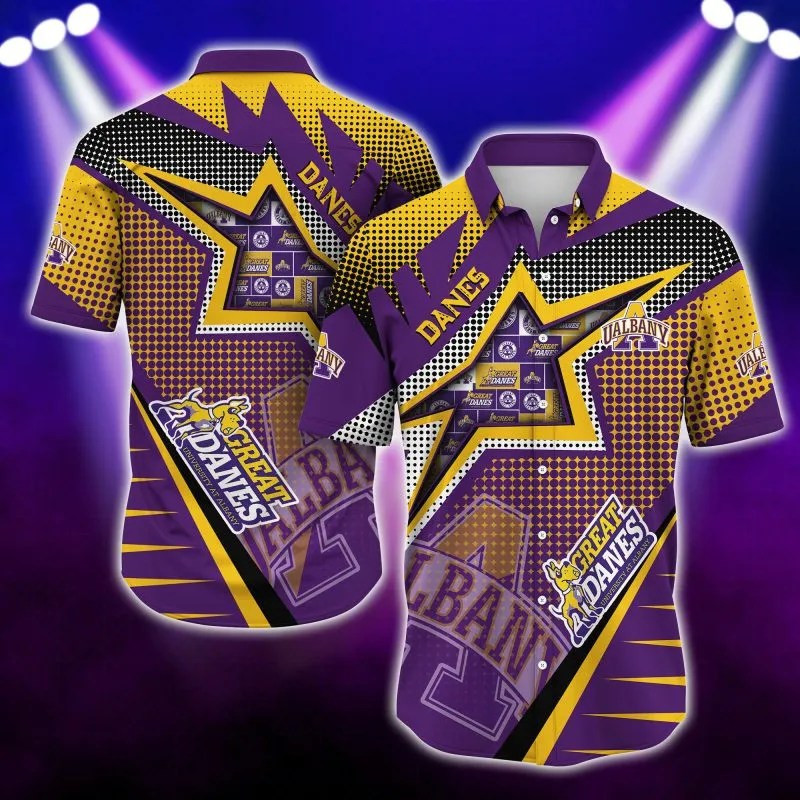 Albany Great Danes Ncaa Hawaiian Shirt Tropical Aloha Button Up