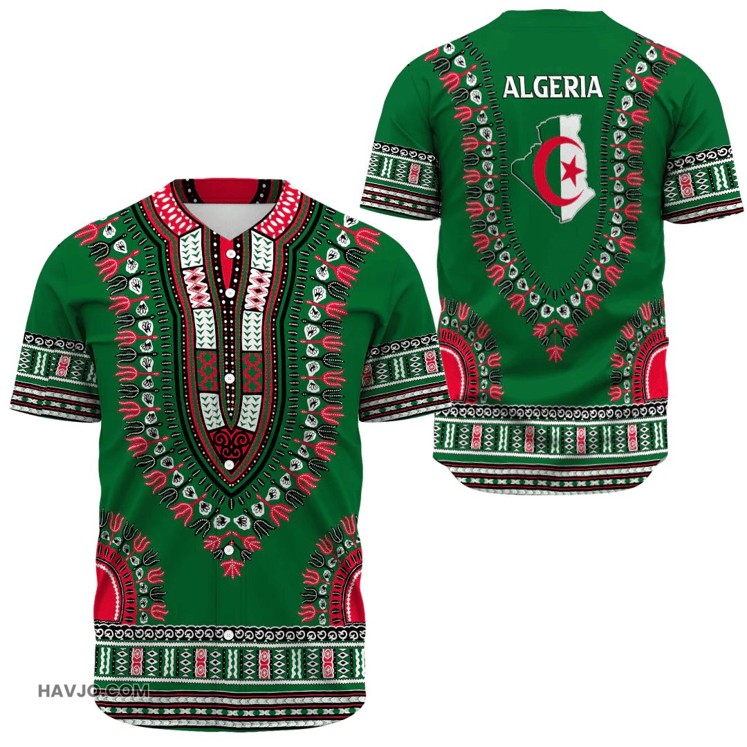 Algeria Traditional Dashiki Baseball Jersey