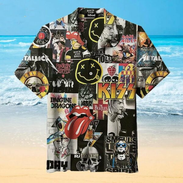 All Rock Band Logo Hawaiian Shirt Tropical Aloha Button Up
