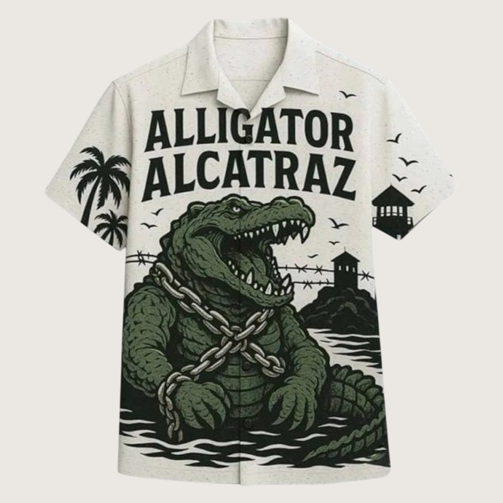 Alligator Alcatraz Hawaiian Shirt Everglades Florida Shirt Alligator Lovers Christmas Gifts