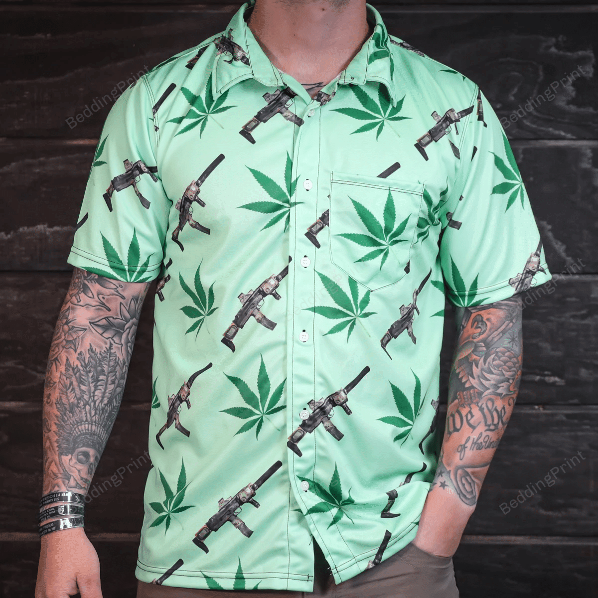 Aloha Canna Mp7 Hawaiian Shirt Tropical Aloha Button Up