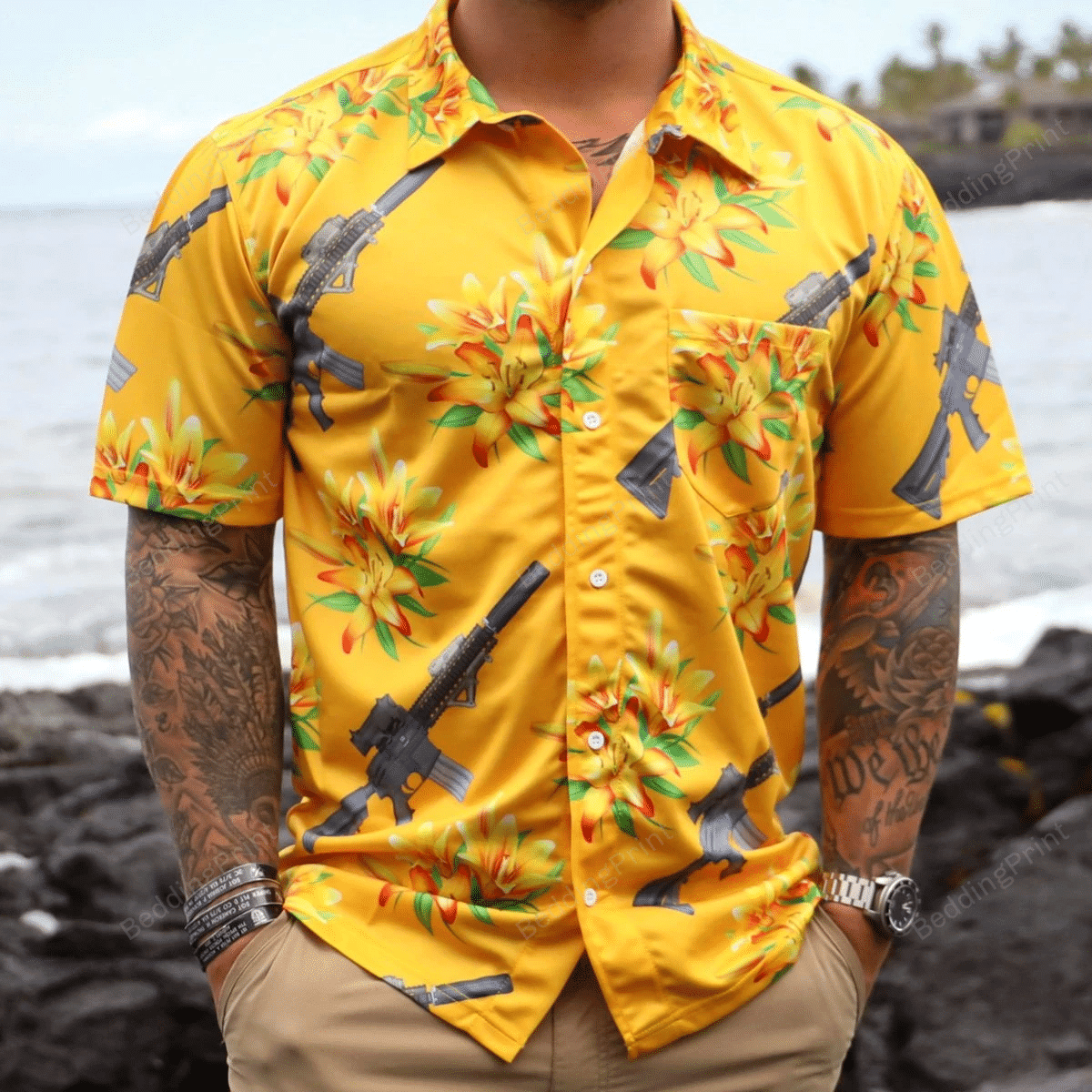 Aloha MkHawaiian Shirt Tropical Aloha Button Up