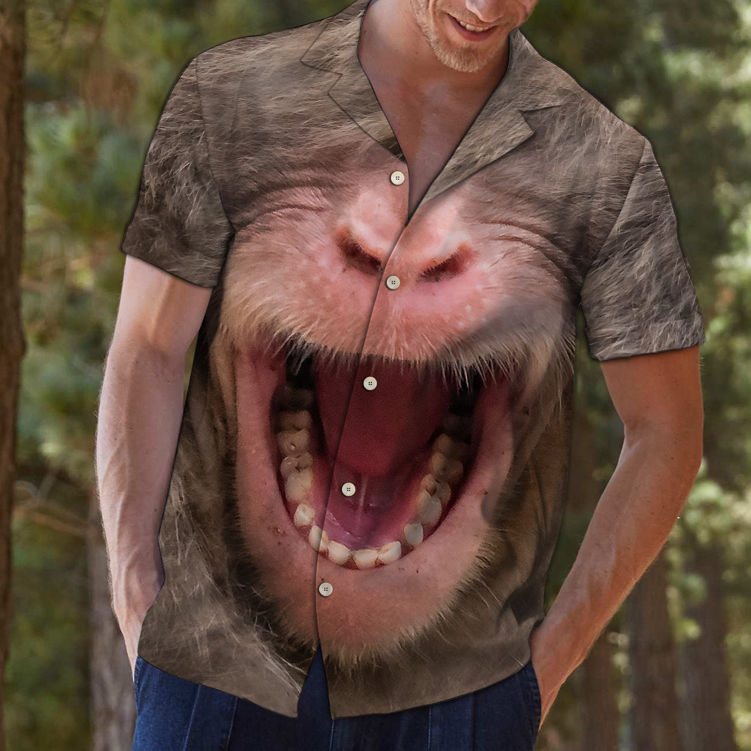 Aloha Shirt Funny Monkey Hawaiian Shirt Tropical Aloha Button Up