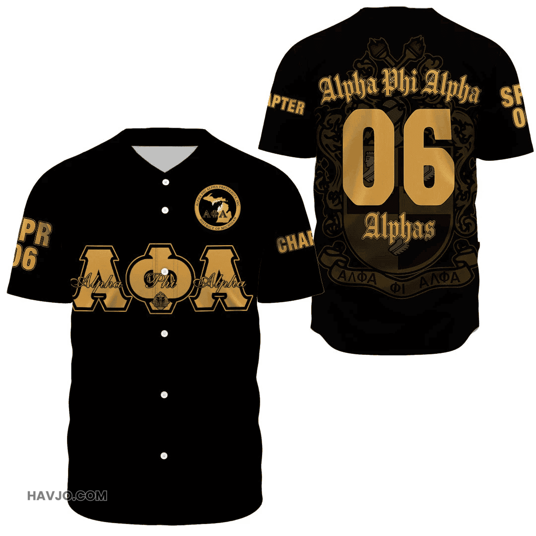 Alpha Phi Alpha Michigan District Alphas Baseball Jersey
